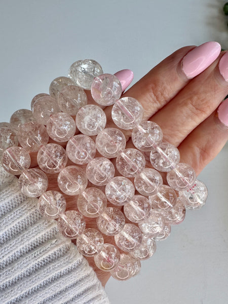 Pink Himalayan Quartz Bracelet | 8mm Natural Crystal Bracelet