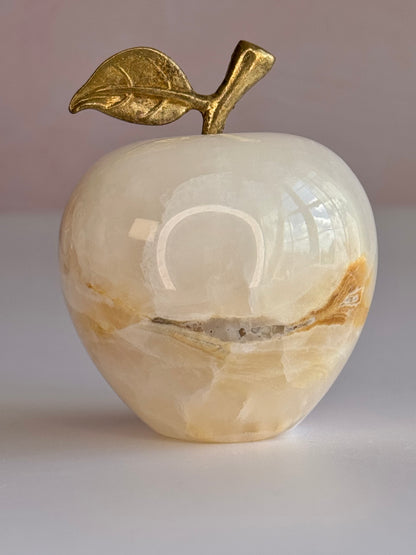 White Onyx Apple Carving