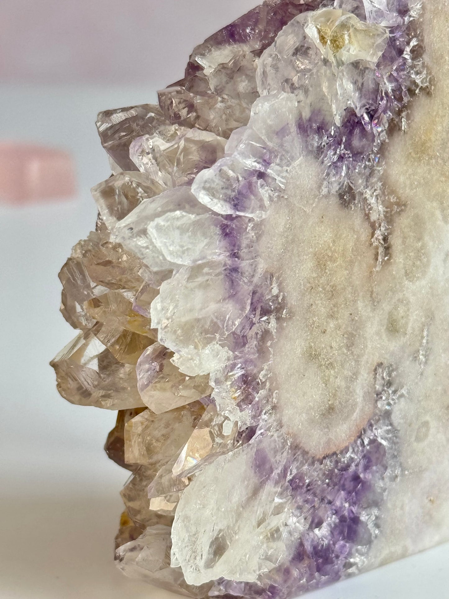 Dreamy White & Lavender Amethyst Druzy Freeform | Sparkling Lavender Crystal Cluster