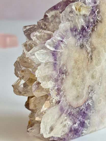 Dreamy White & Lavender Amethyst Druzy Freeform | Sparkling Lavender Crystal Cluster