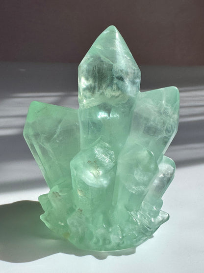 Mint Green Ice Fluorite Points | One-of-a-Kind Crystal Cluster