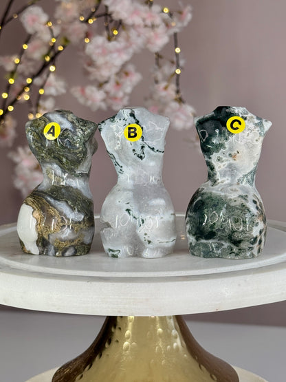 Moss Agate Goddess Bodies