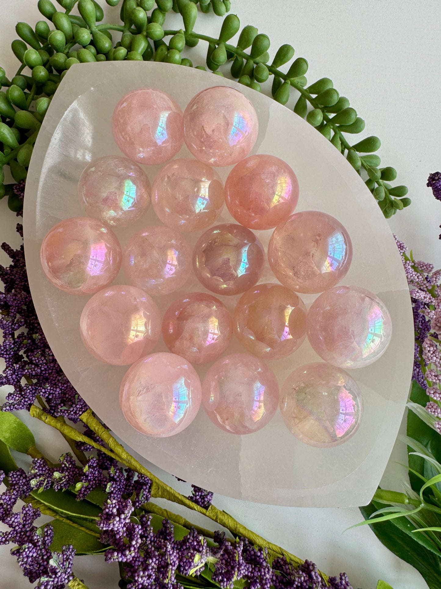 Aura Rose Quartz Sphere – Angel Aura Love Crystal for Heart Healing & Peace