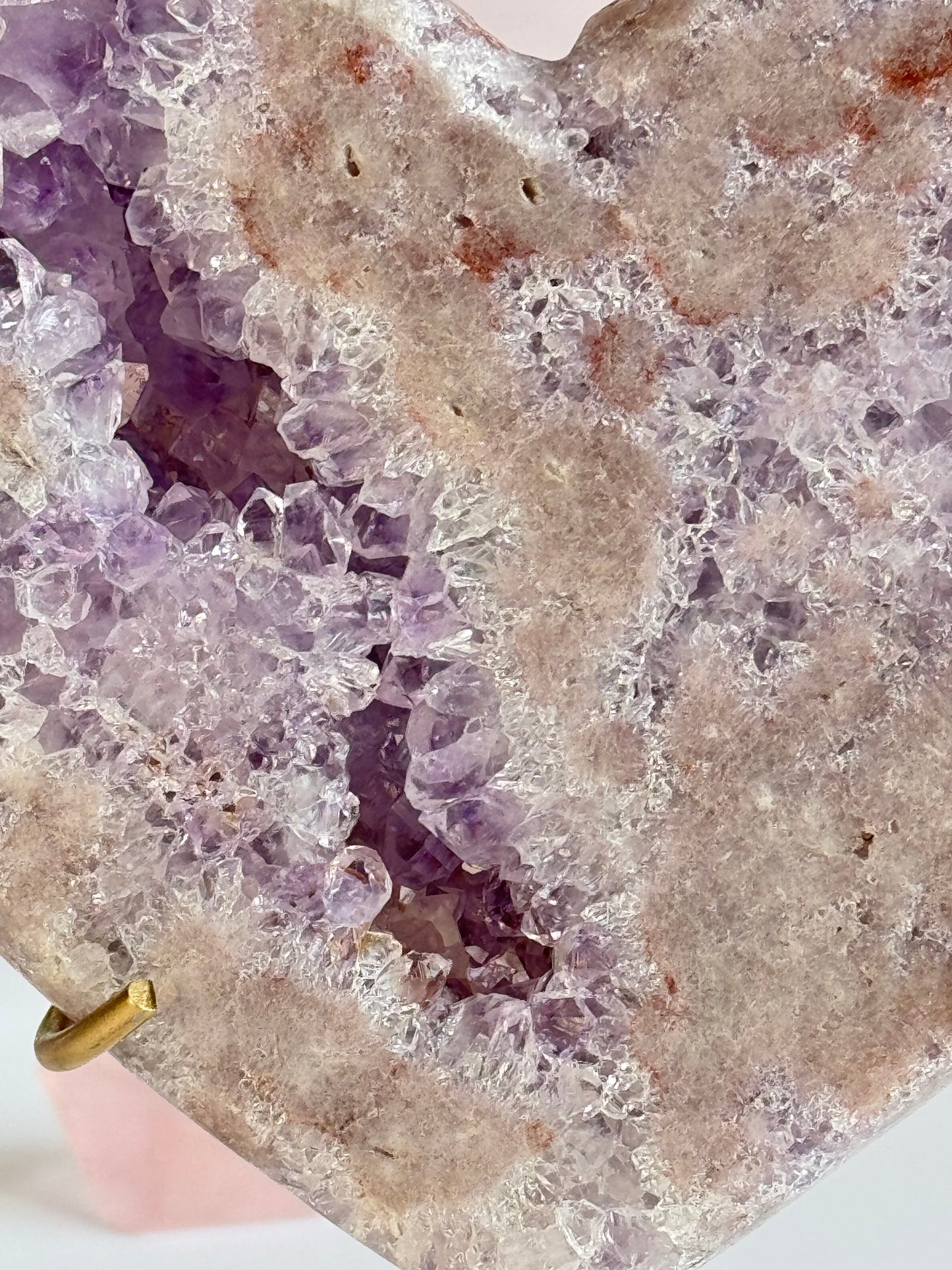 Beautiful Pink Amethyst Heart with Druzy