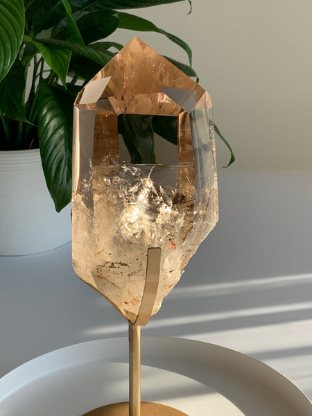 Gorgeous Smoky Quartz Point on Custom Stand