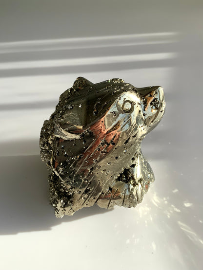 Pyrite Bear Carving – Strength • Protection • Courage
