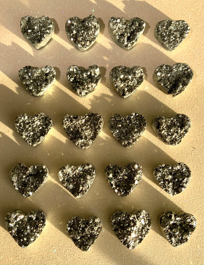 Mini pyrite hearts