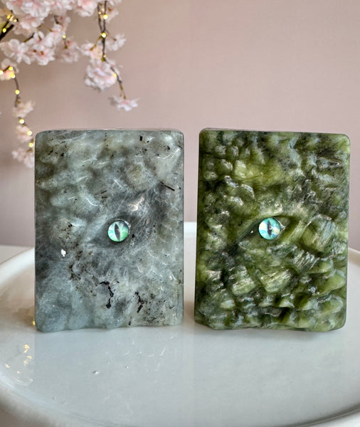 Crystal Dragon Book 6cm | Pick Your Own | Labradorite or Green Jade