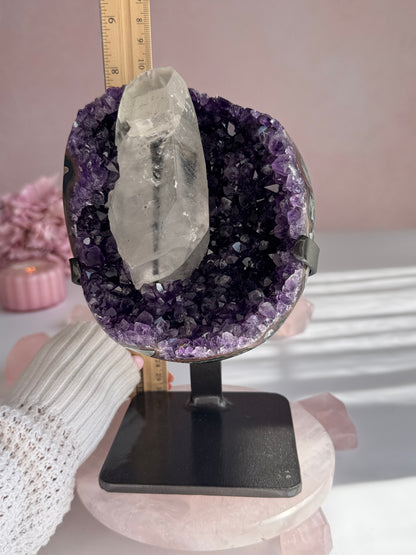 Beautiful Uruguay Amethyst Featuring Natural White Calcite | 4.17lb