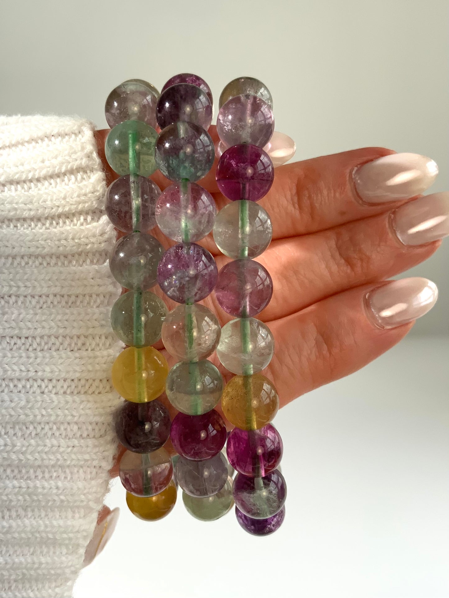 Rainbow Fluorite Bracelet –  Crystal Bead Bracelet | Focus & Clarity Stone