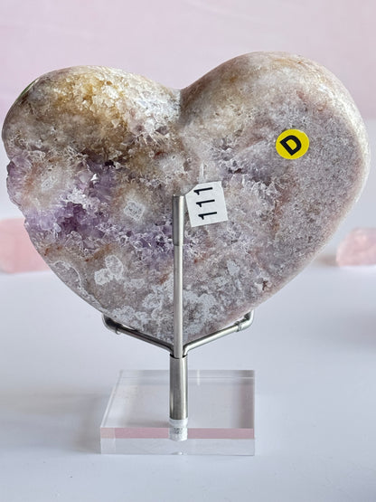 Pink Amethyst Heart with druzy