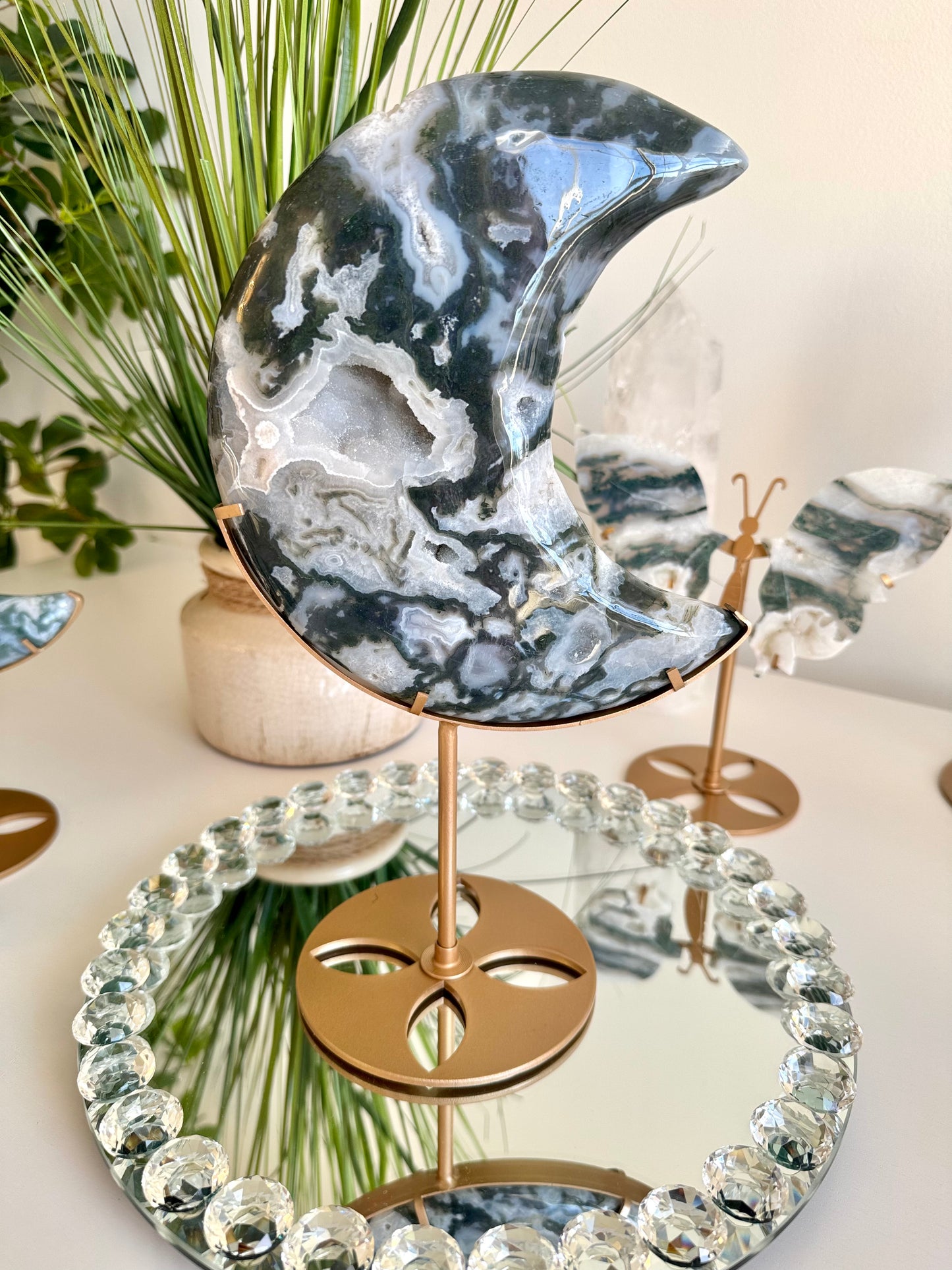 Moss Agate Moon | Growth • Balance • New Beginnings Crystal