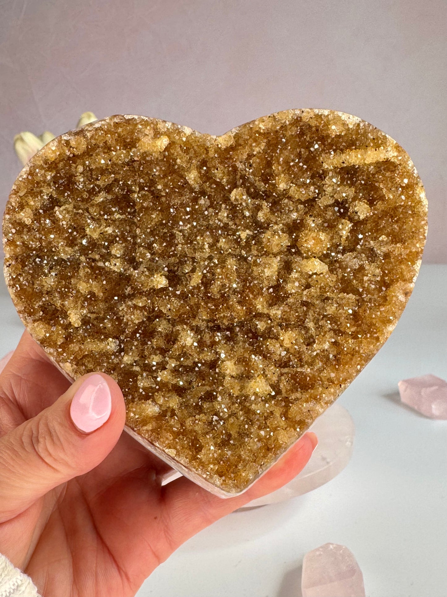 Golden Sugar Druzy Heart