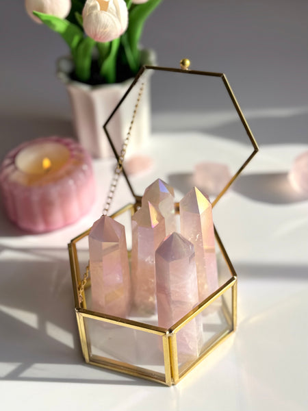 Angel Aura Rose Quartz Point