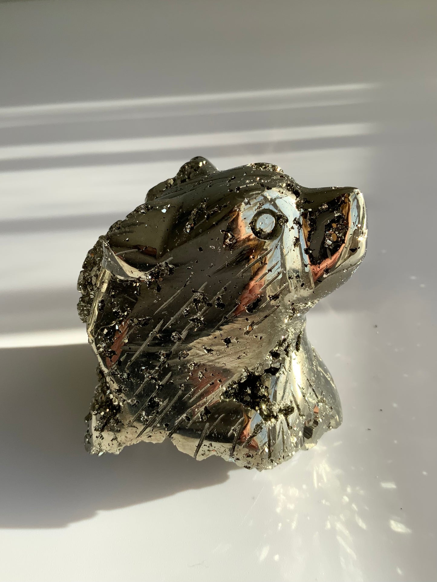 Pyrite Bear Carving – Strength • Protection • Courage