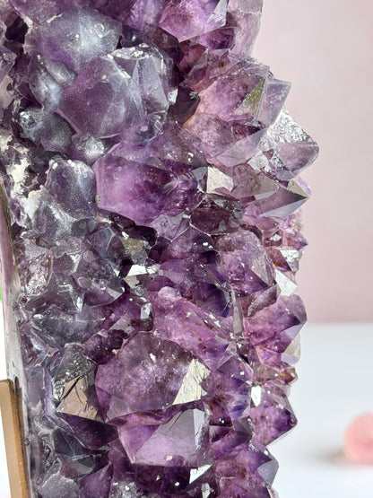 Deep Purple Amethyst Cluster with Sugar Druzy | High-Vibration Statement Crystal
