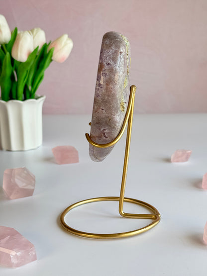 Beautiful Pink Amethyst Heart with Druzy
