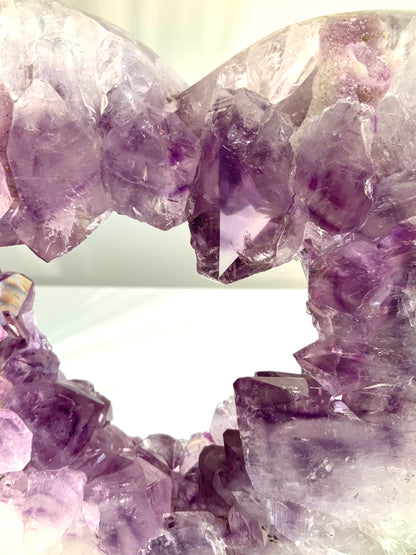 Amethyst Portal Crystal Heart on Stand – Statement Piece