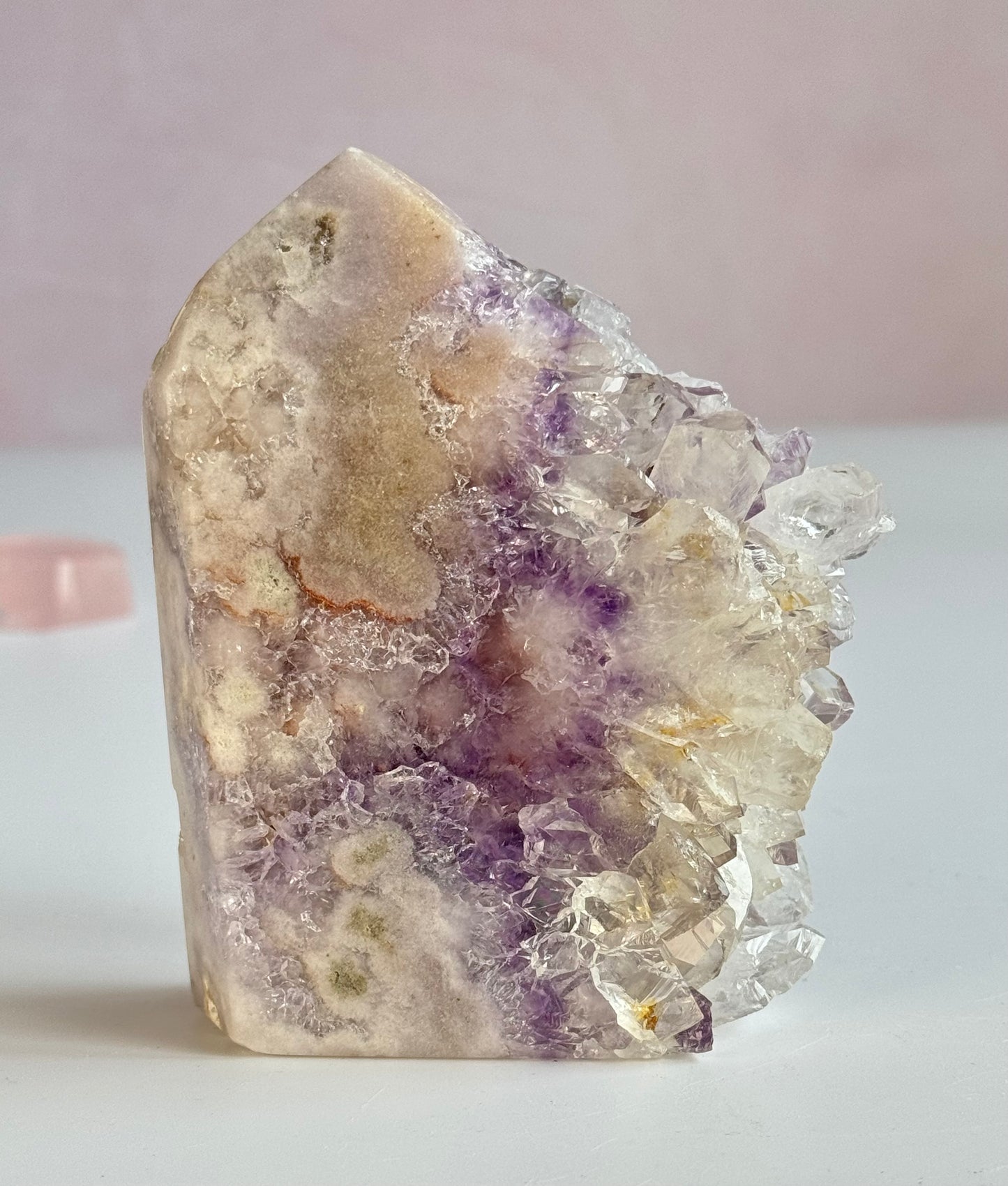 Dreamy White & Lavender Amethyst Druzy Freeform | Sparkling Lavender Crystal Cluster