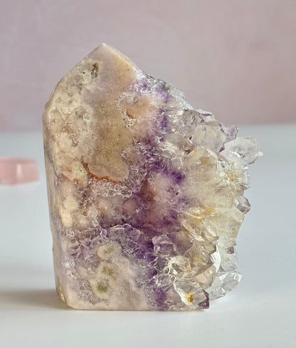 Dreamy White & Lavender Amethyst Druzy Freeform | Sparkling Lavender Crystal Cluster