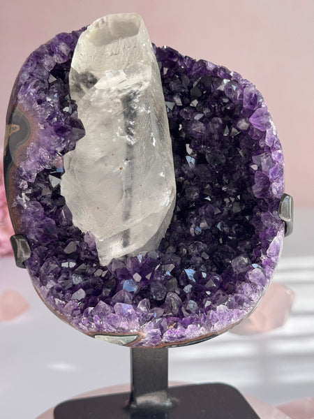 Beautiful Uruguay Amethyst Featuring Natural White Calcite | 4.17lb