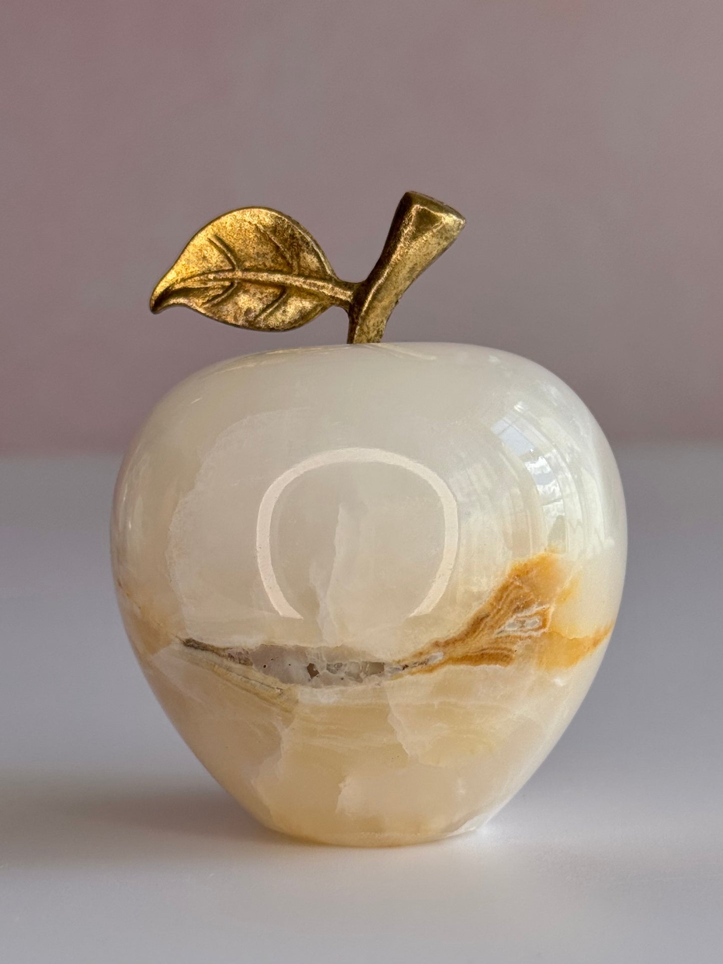 White Onyx Apple Carving