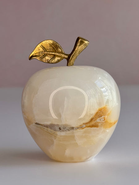 White Onyx Apple Carving