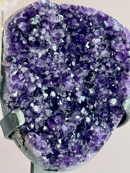 Uruguay Amethyst Druzy Cluster on Custom Stand