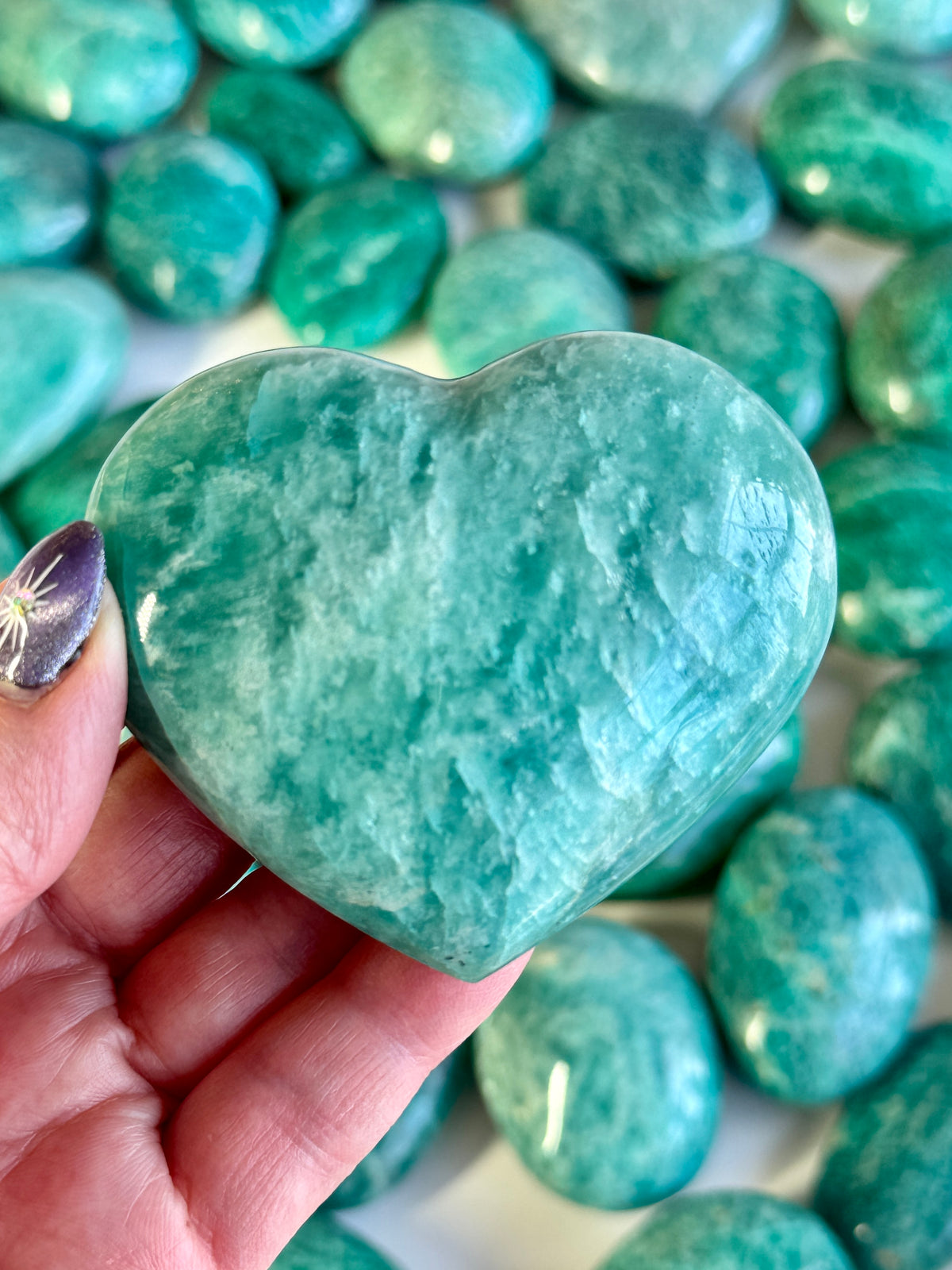 Amazonite Palm Stones | Deep Teal & Emerald Green | Intuitively choosen