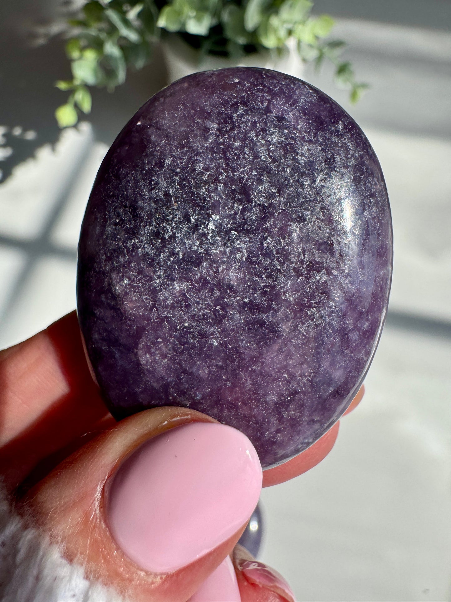 Lepidolite Palm Stone | Worry Stone