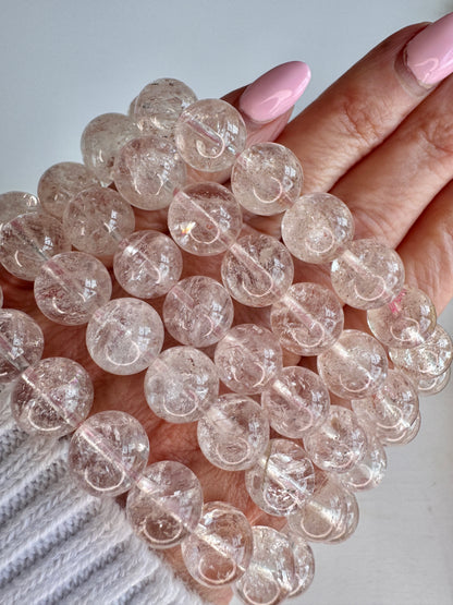 Pink Himalayan Quartz Bracelet | 8mm Natural Crystal Bracelet