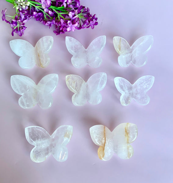 Clear Quartz Butterfly Carvings – Transformation & Clarity