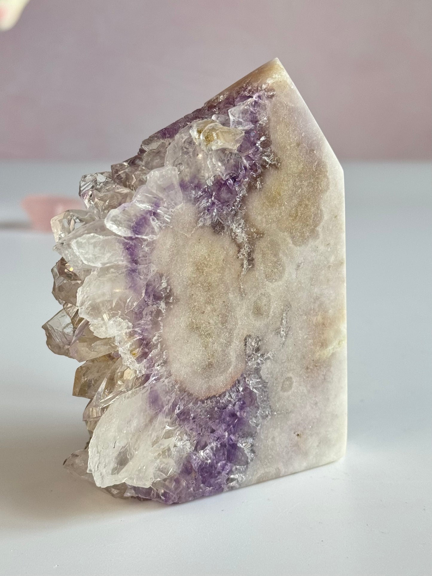 Dreamy White & Lavender Amethyst Druzy Freeform | Sparkling Lavender Crystal Cluster