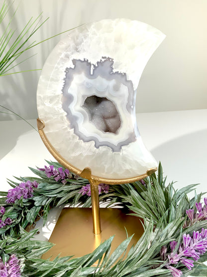 Agate Moon - Beautiful Druzy - B