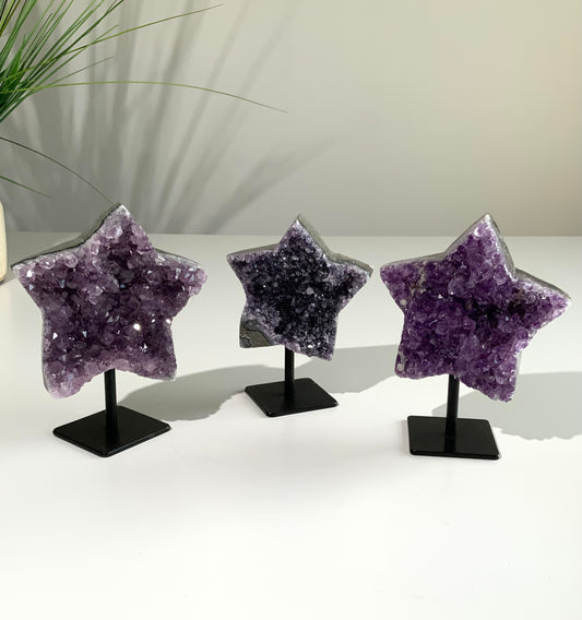 Amethyst Druzy Star on Stand –Choose your star