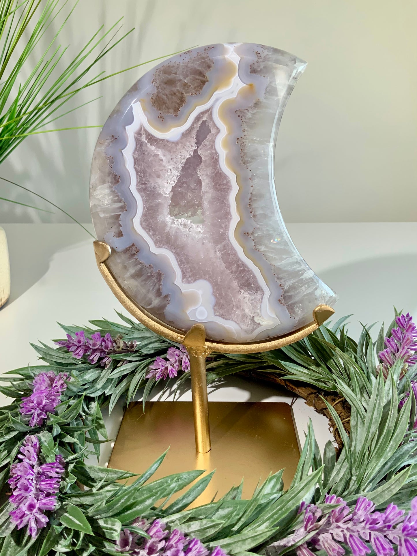 Agate Moon - Beautiful Druzy -C