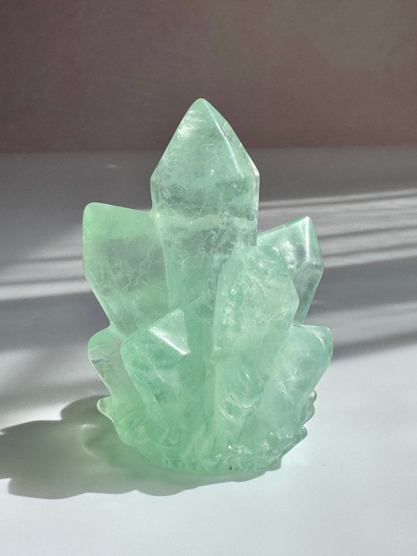 Mint Green Ice Fluorite Points | One-of-a-Kind Crystal Cluster