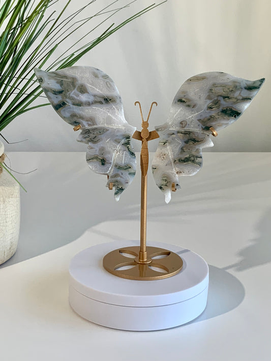 Moss Agate Butterfly-B