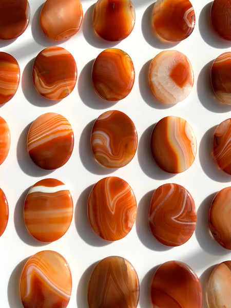 Carnelian Flat Stones – Motivation • Confidence • Vitality