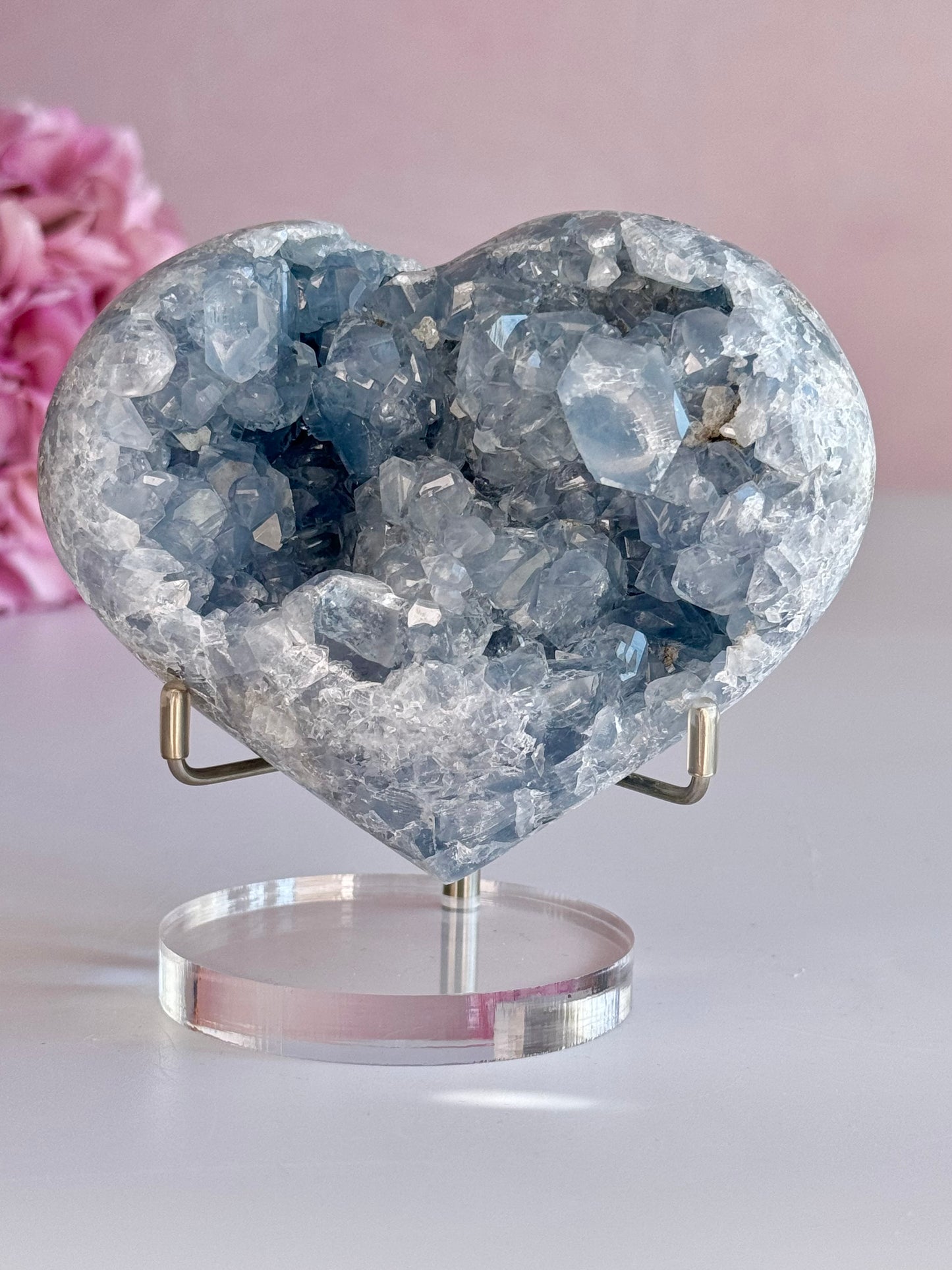 Beautiful Celestite Heart-F