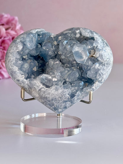 Beautiful Celestite Heart-F
