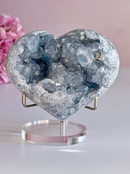 Beautiful Celestite Heart-F