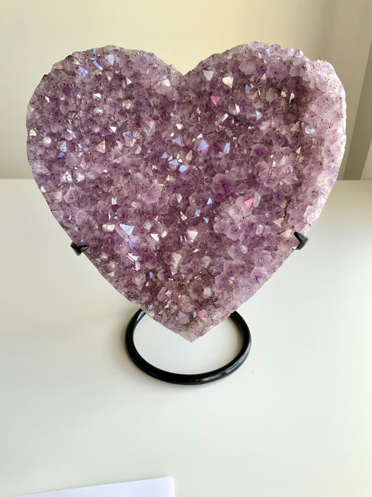 Large  Amethyst Druzy Heart  — Statement Piece 💜