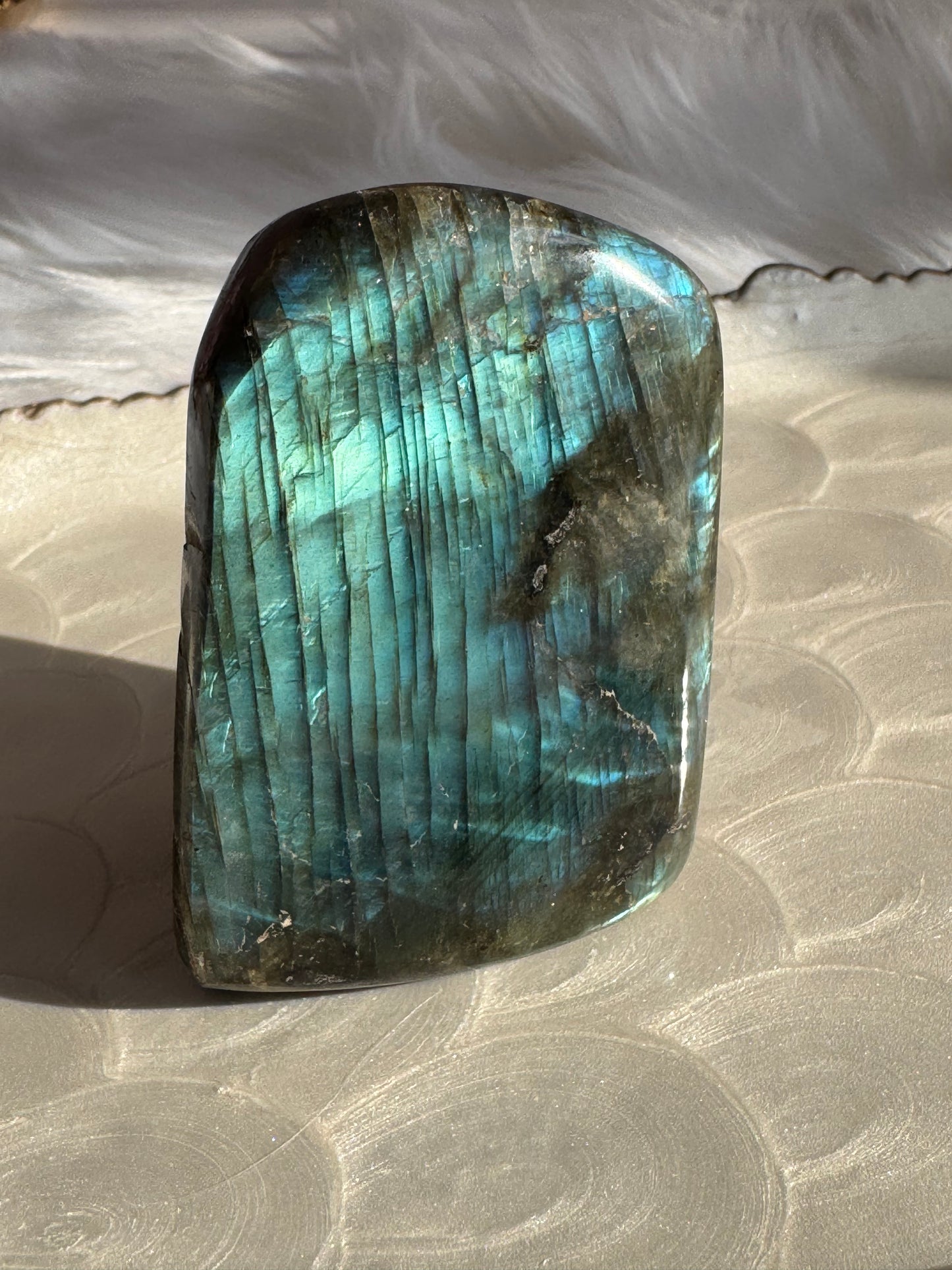 Flashy Labradorite Freeform — Teal Blue Flash