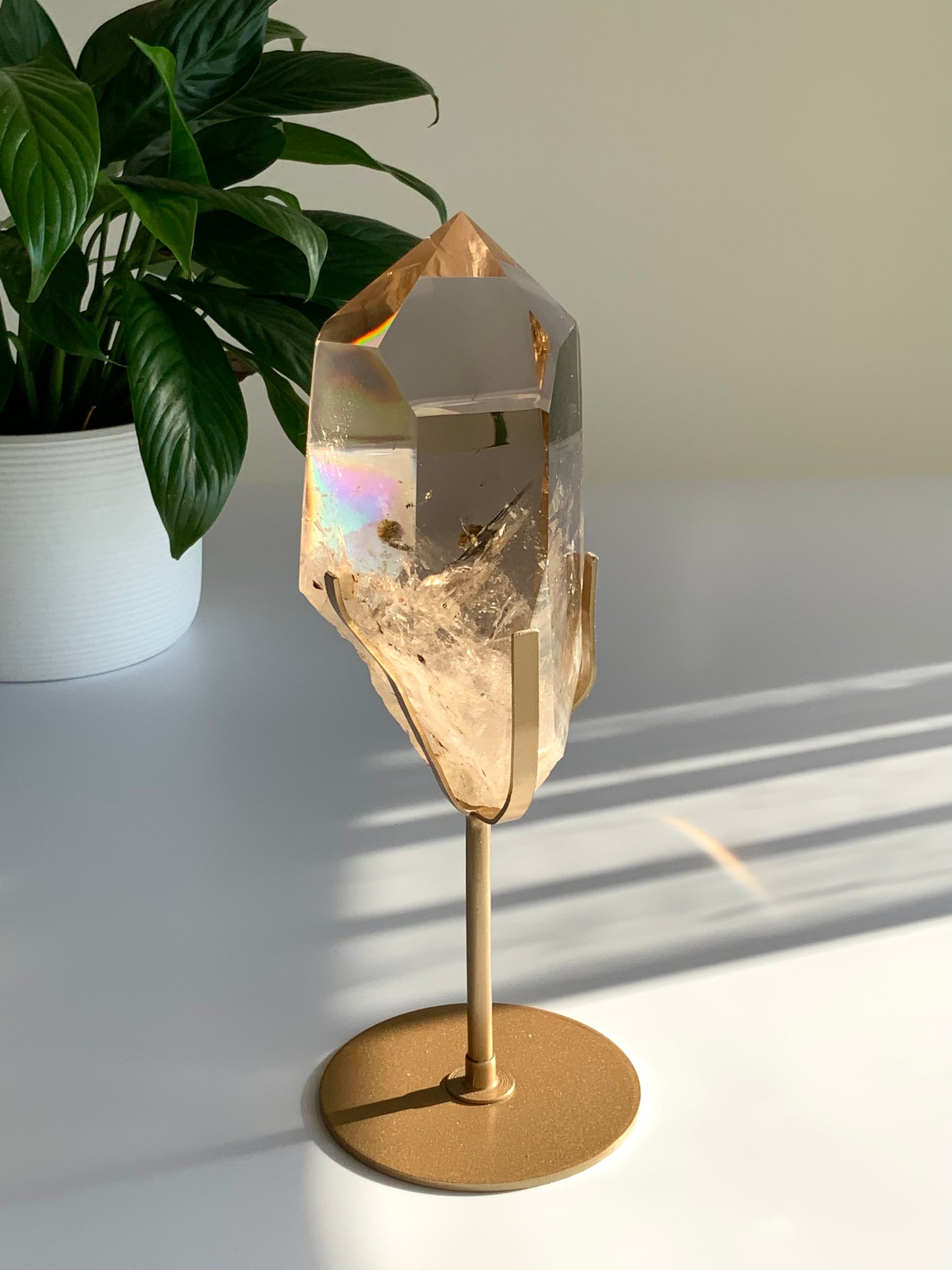 Gorgeous Smoky Quartz Point on Custom Stand