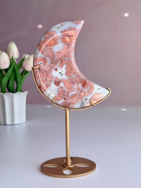 Cotton Candy Agate Moon