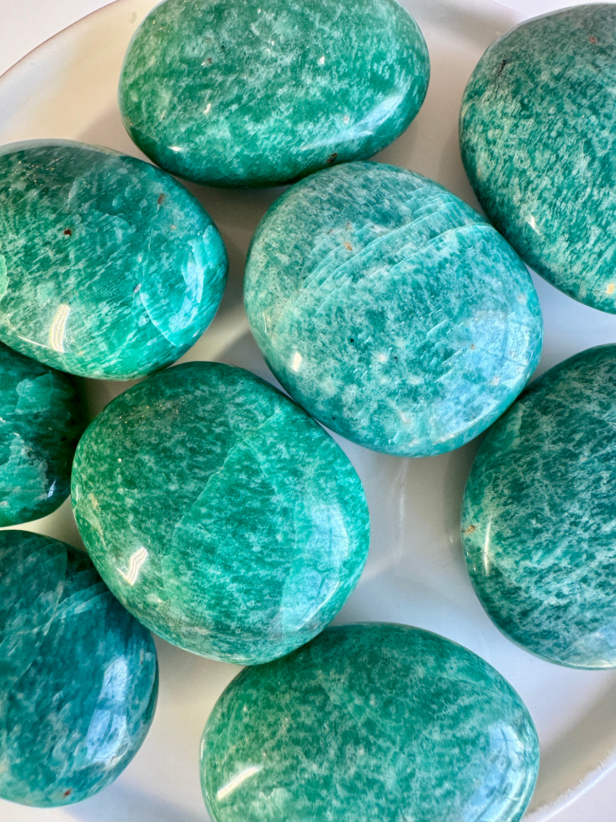 Amazonite Palm Stones | Deep Teal & Emerald Green | Intuitively choosen