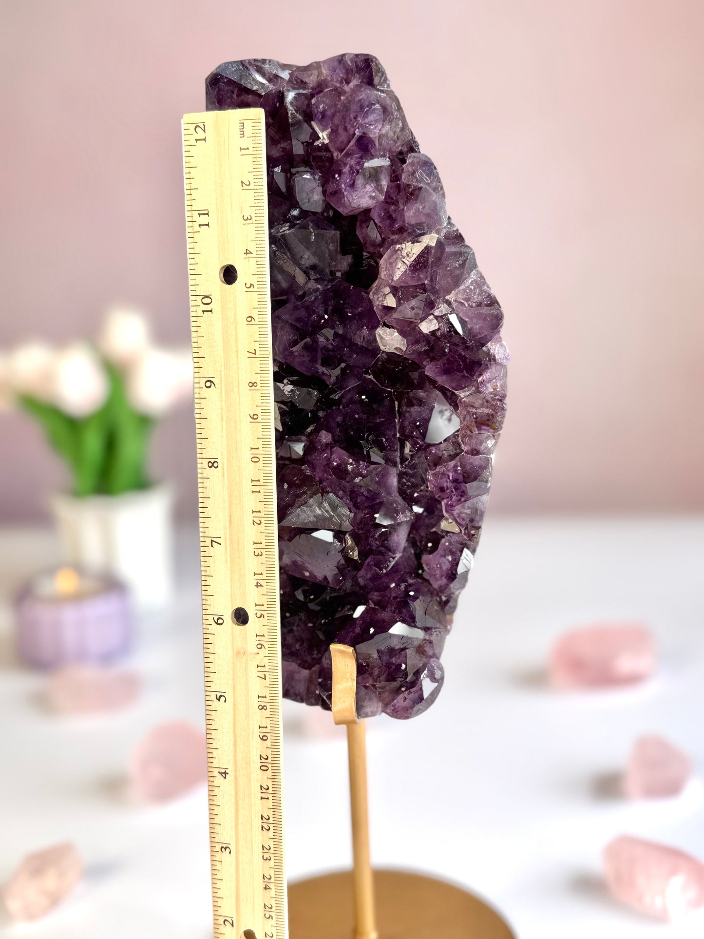 Deep Purple Amethyst Cluster with Sugar Druzy | High-Vibration Statement Crystal