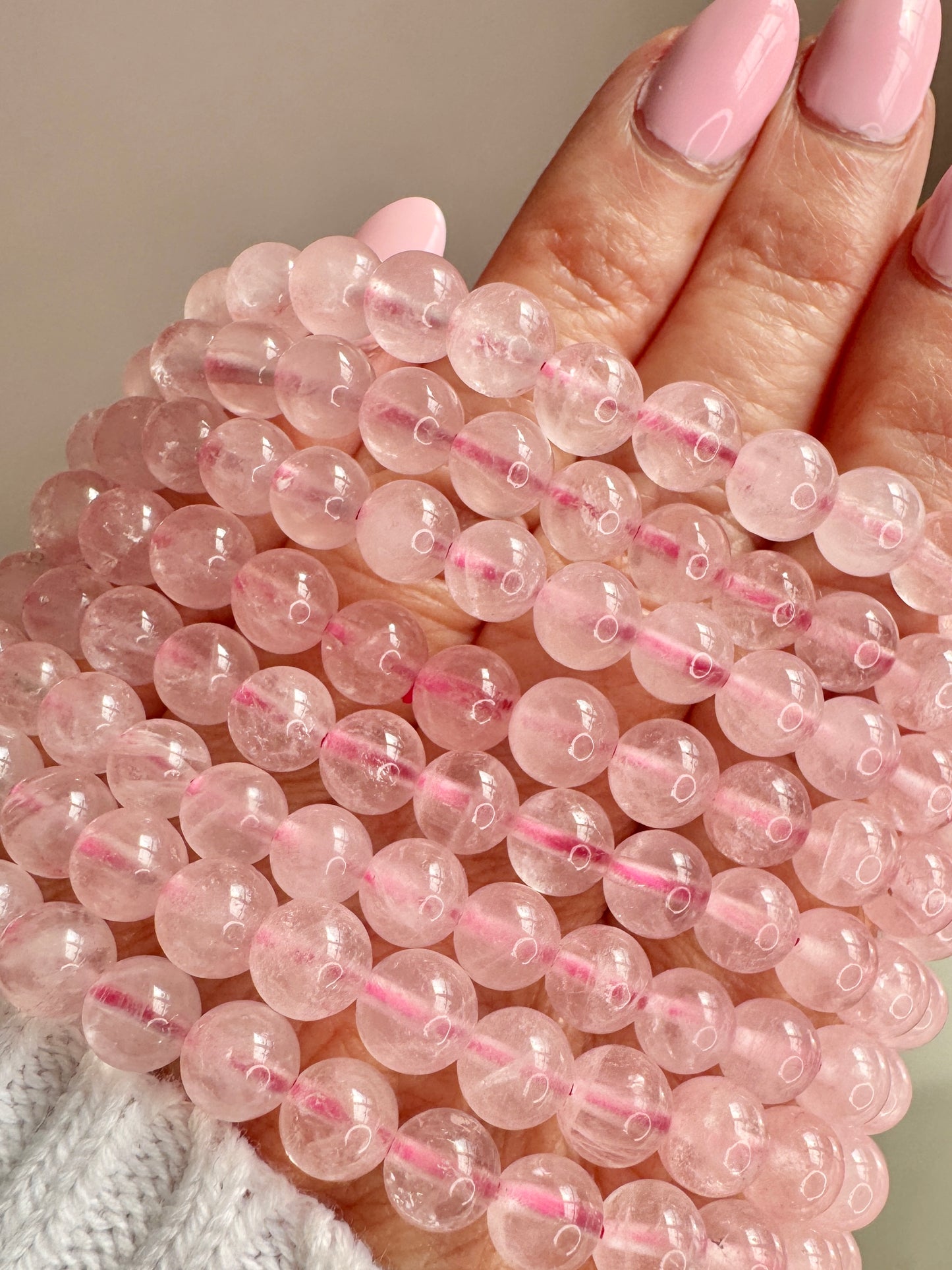 Rose Quartz Stacking Bracelet Set of 3 – 6mm Beads