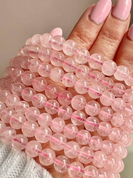 Rose Quartz Stacking Bracelet Set of 3 – 6mm Beads